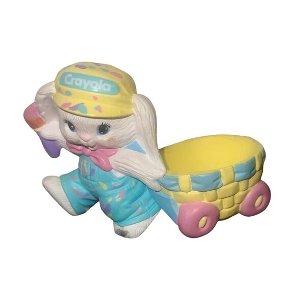 Vintage 1990 Hallmark Crayola Bunnies Collectible Easter bunny & Basket - Picture 3 of 4